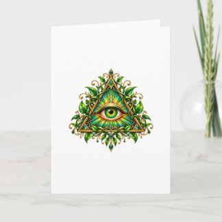 Tarjeta de felicitación del ojo que todo lo ve del