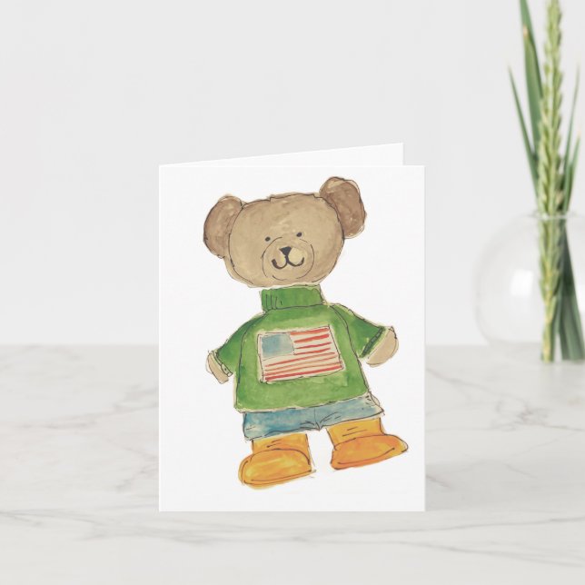 Tarjeta de felicitación del oso de EE. UU. (Anverso)