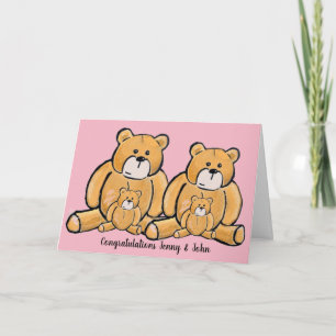 Tarjeta de felicitación del oso de peluche chica g