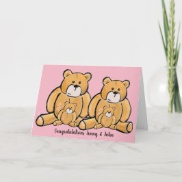 Tarjeta de felicitación del oso de peluche chica g