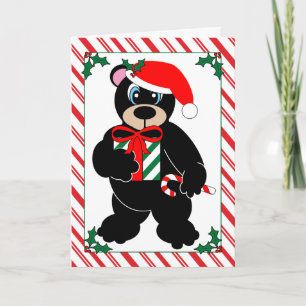 Tarjeta de felicitación del oso del navidad