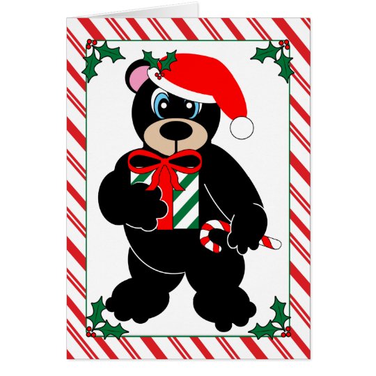 Tarjeta de felicitación del oso del navidad