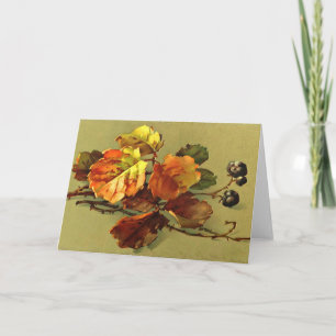 Tarjeta de felicitación del otoño del vintage de