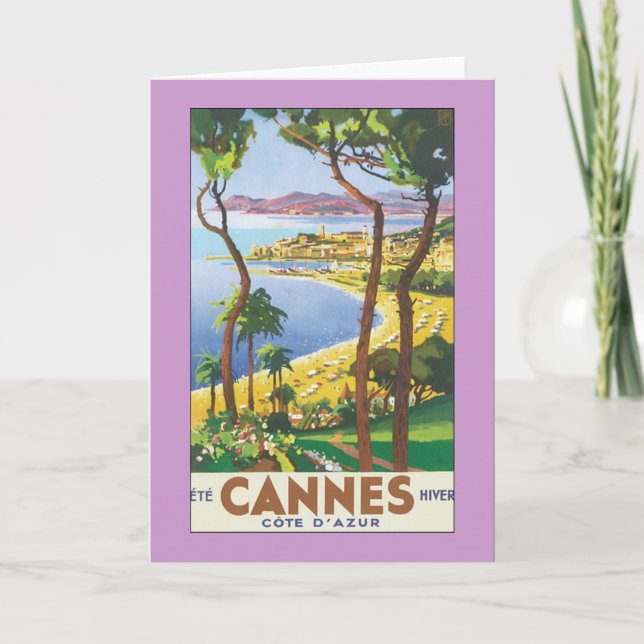 Tarjeta de felicitación del paisaje de Cannes (Anverso)