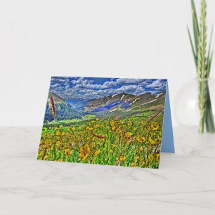 Tarjeta de felicitación del paisaje de la montaña