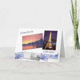 TARJETA DE FELICITACIÓN DEL PAISAJE DE PARÍS
