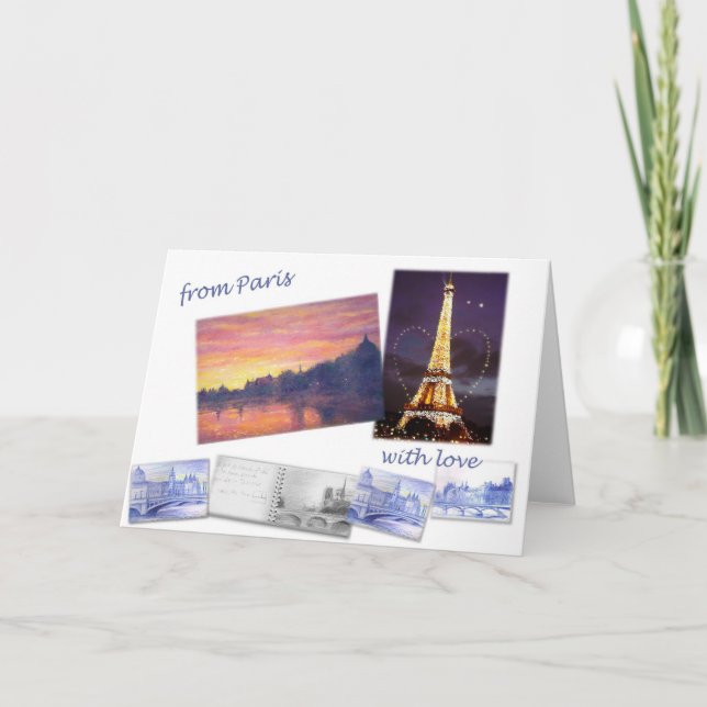 TARJETA DE FELICITACIÓN DEL PAISAJE DE PARÍS (Anverso)