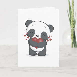Tarjeta de felicitación del panda amoroso