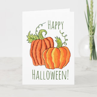 Tarjeta de felicitación del par de calabazas