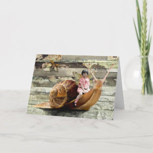 Tarjeta de felicitación del paseo del caracol