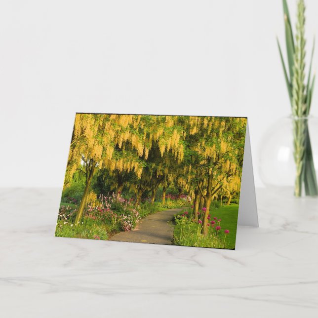 Tarjeta de felicitación del paseo del jardín (Anverso)