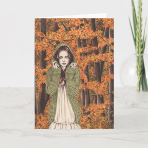Tarjeta de felicitación del paseo del otoño