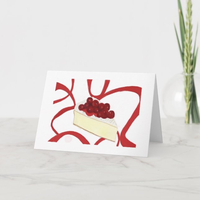 Tarjeta de felicitación del pastel de queso de la (Anverso)