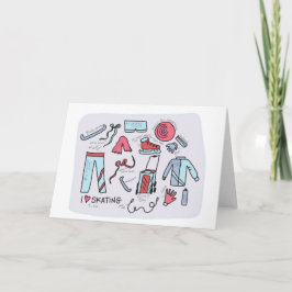 Tarjeta de felicitación del patinaje artístico