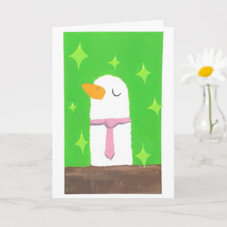 Tarjeta de felicitación del pato de negocios