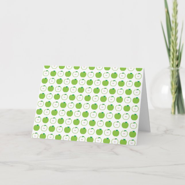 Tarjeta de felicitación del patrón de Apple verde  (Anverso)