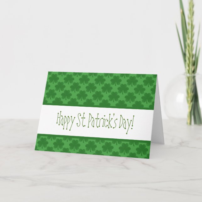 Tarjeta de felicitación del patrón de shamrock sim (Anverso)