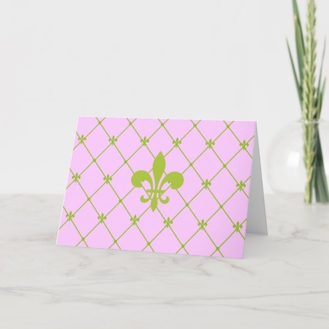 Tarjeta de felicitación del patrón Fleur de Lis ro (Anverso)