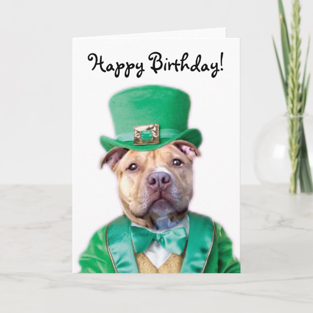 Tarjeta de felicitación del perrito de Pitbull del (Anverso)