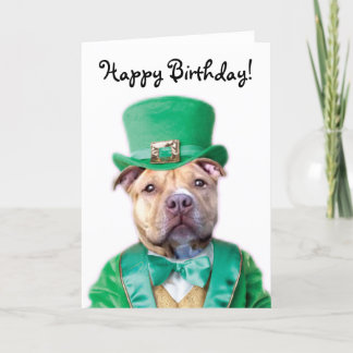 Tarjeta de felicitación del perrito de Pitbull del
