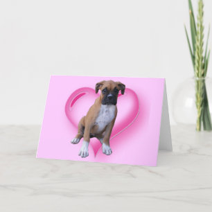 Tarjeta de felicitación del perrito del boxeador