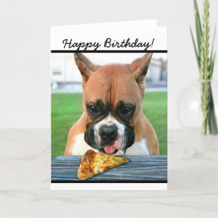 Tarjeta de felicitación del perro boxeador de cump