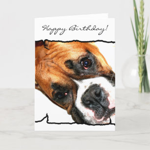 Tarjeta de felicitación del perro Boxer de cumplea