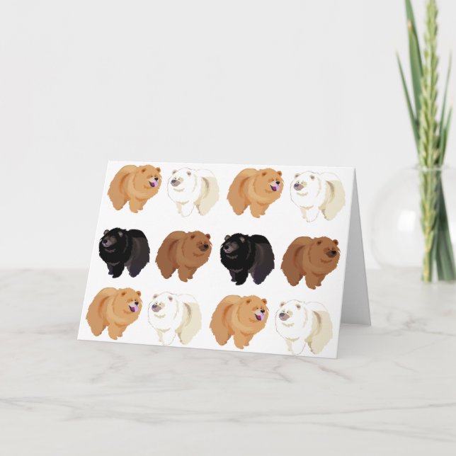 tarjeta de felicitación del perro chino de perro (Anverso)