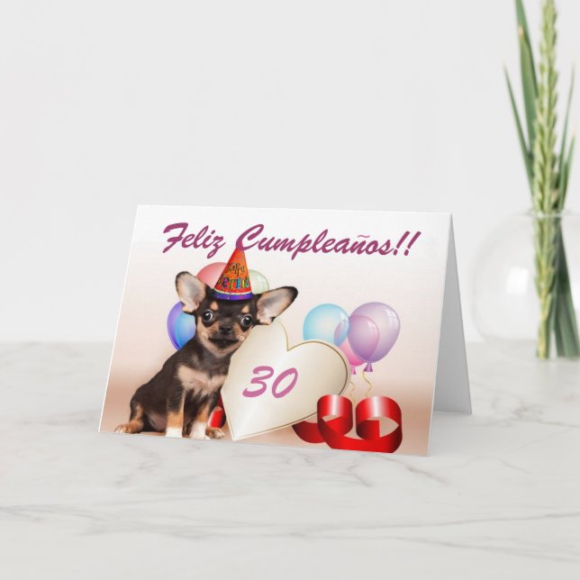 Tarjeta de felicitación del perro de la chihuahua (Anverso)