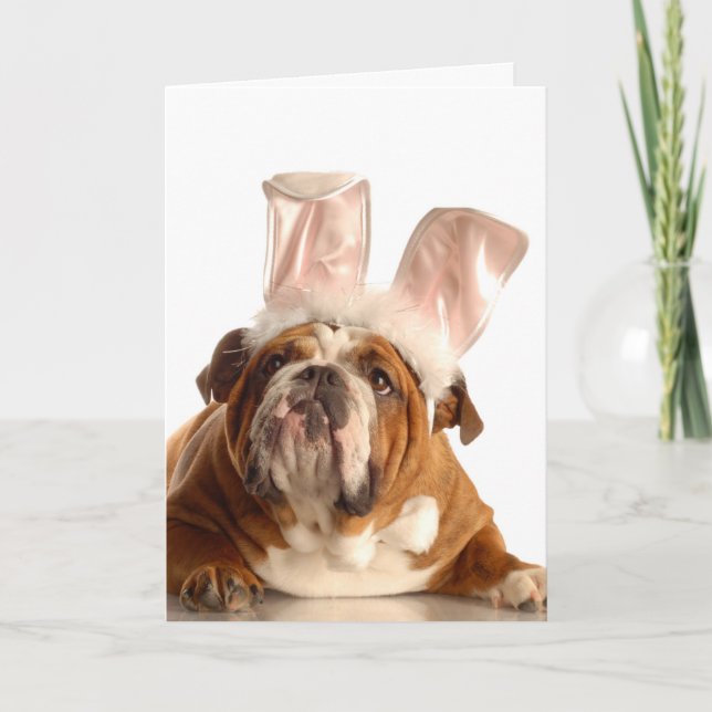 Tarjeta de felicitación del perro de Pascua (Anverso)