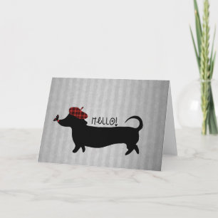Tarjeta de felicitación del perro de salchicha