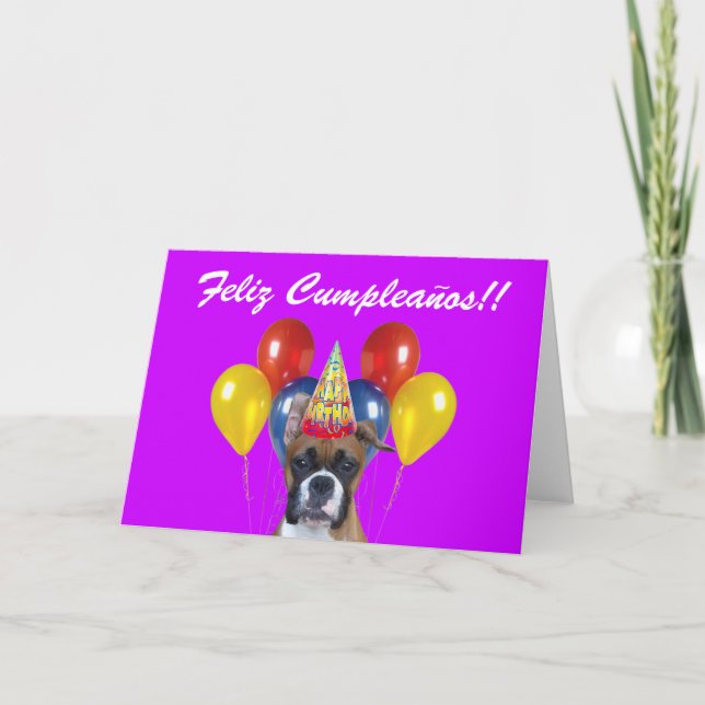 Tarjeta de felicitación del perro del boxeador de (Anverso)