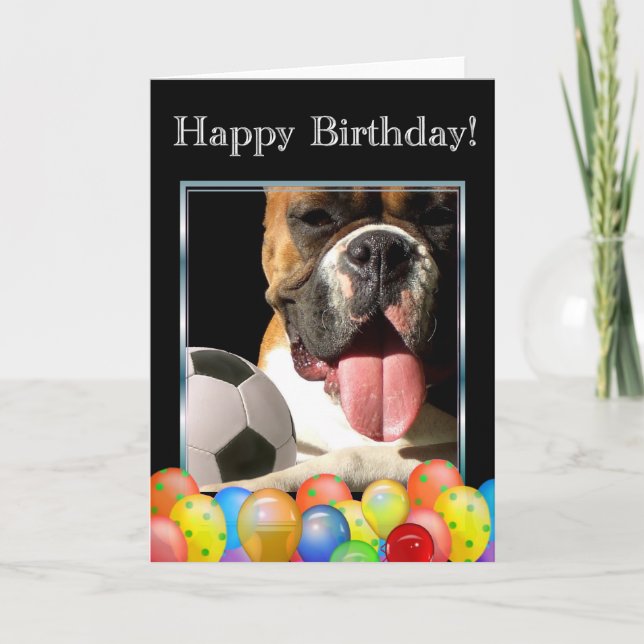 Tarjeta de felicitación del perro del boxeador del (Anverso)