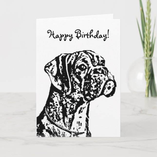 Tarjeta de felicitación del perro del boxeador del (Anverso)