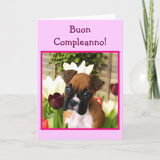 Tarjeta de felicitación del perro del boxeador del (Anverso)