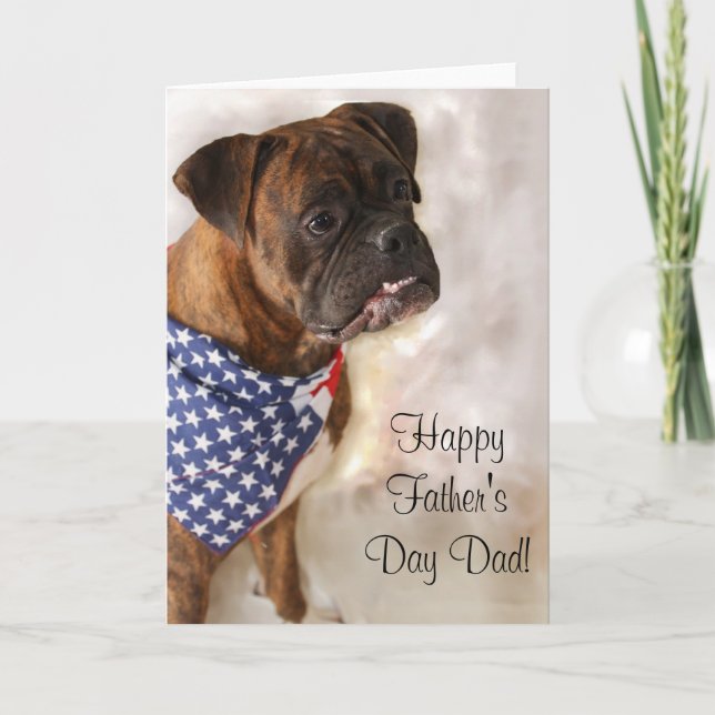 Tarjeta de felicitación del perro del Boxer del Dí (Anverso)