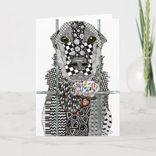 Tarjeta de felicitación del perro del refugio para