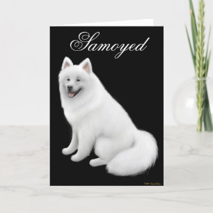 Tarjeta de felicitación del perro del samoyedo