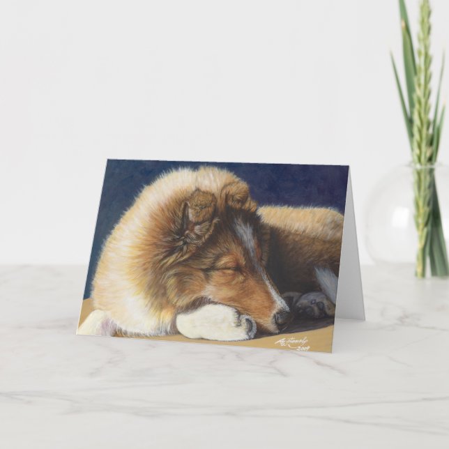 Tarjeta de felicitación del perro pastor de (Anverso)