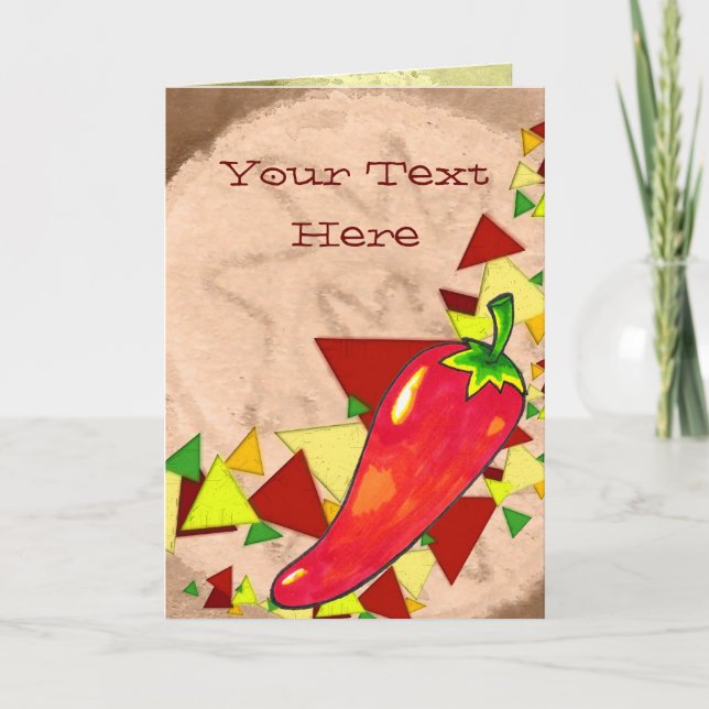 Tarjeta de felicitación del pimiento picante (Anverso)