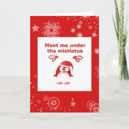 Tarjeta de Felicitación del Pingüino de Navidad