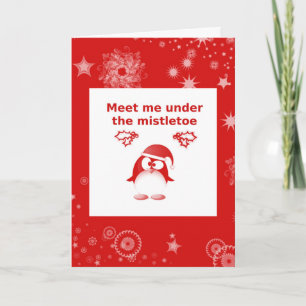 Tarjeta de Felicitación del Pingüino de Navidad