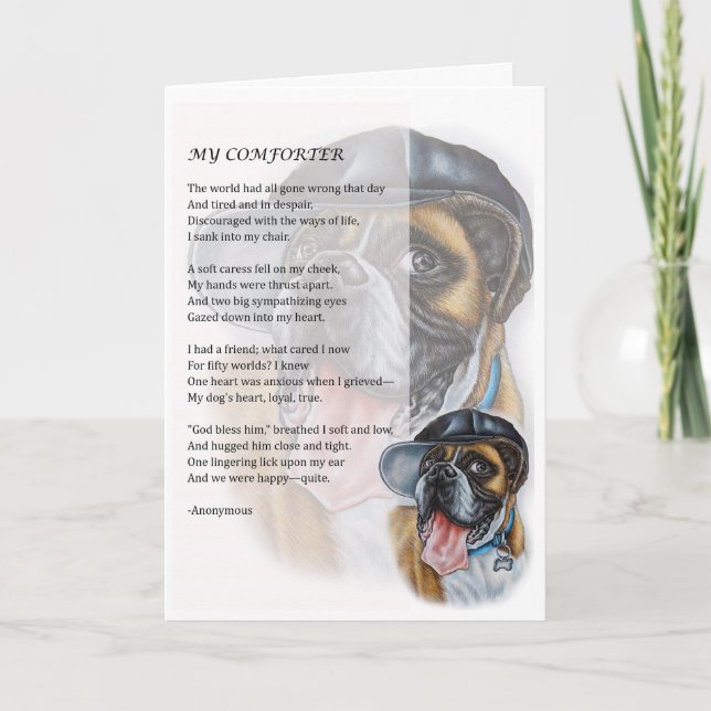 Tarjeta de felicitación del poema del consolador (Anverso)