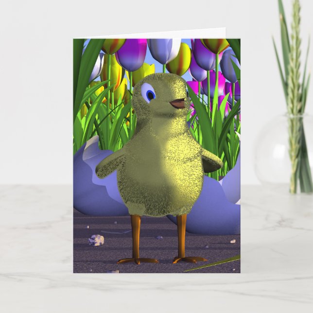 Tarjeta de felicitación del polluelo (Anverso)