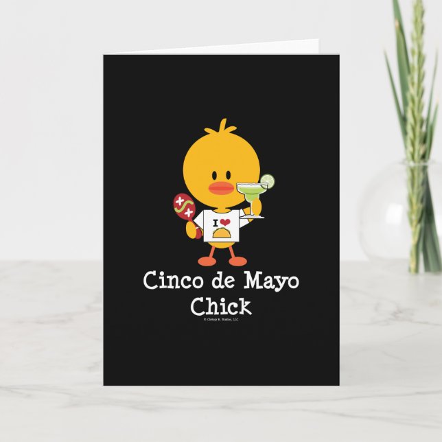 Tarjeta de felicitación del polluelo de Cinco de (Anverso)