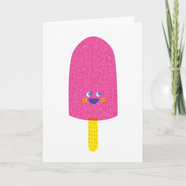 Tarjeta de felicitación del Popsicle de la fresa (Anverso)