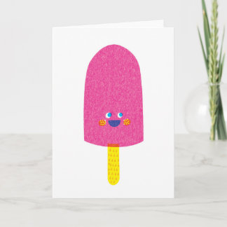Tarjeta de felicitación del Popsicle de la fresa