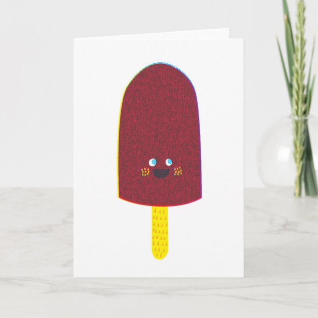 Tarjeta de felicitación del Popsicle del chocolate (Anverso)