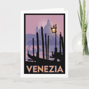Tarjeta de felicitación del poster de Venecia