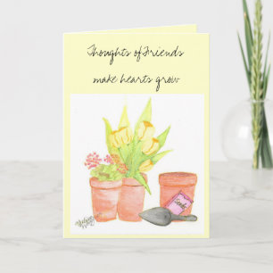 Tarjeta de felicitación del pote del jardín
